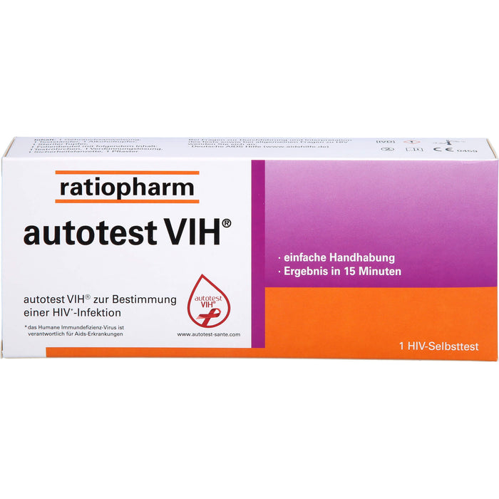ratiopharm autotest VIH zur Bestimmung einer HIV-Infektion, 1 pc Bandelettes réactives