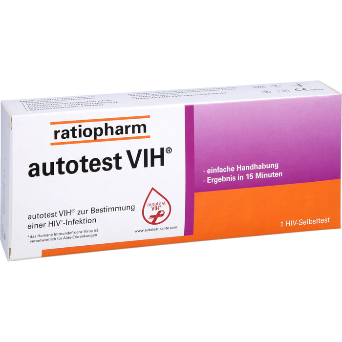 ratiopharm autotest VIH zur Bestimmung einer HIV-Infektion, 1 pc Bandelettes réactives