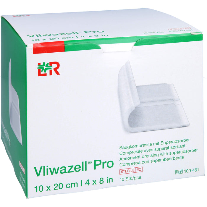 Vliwazell Pro superabsorb. steril 10x20 cm, 10 St KOM