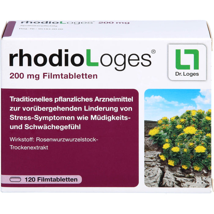 rhodioLoges 200 mg Filmtabletten zur vorübergehenden Linderung von Stress-Symptomen, 120 pcs. Tablets