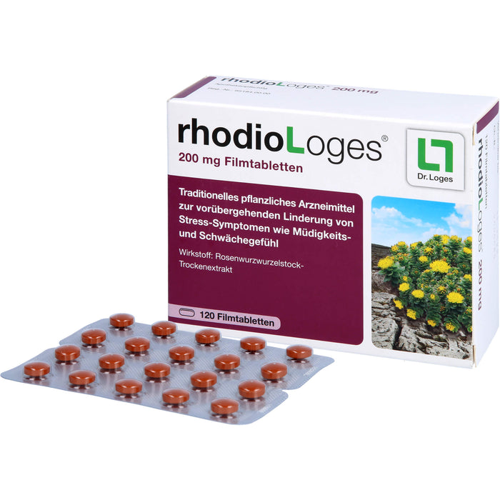 rhodioLoges 200 mg Filmtabletten zur vorübergehenden Linderung von Stress-Symptomen, 120 pc Tablettes