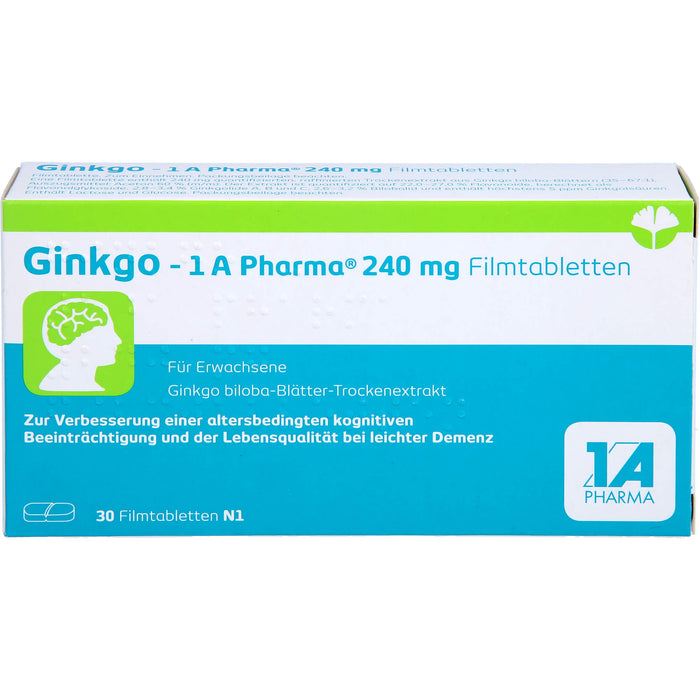 Ginkgo - 1 A Pharma 240 mg Filmtabletten, 30 St FTA