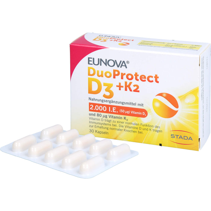 EUNOVA DuoProtect D3+K2 2000 I.E./80 µg Kapseln, 30 pcs. Capsules