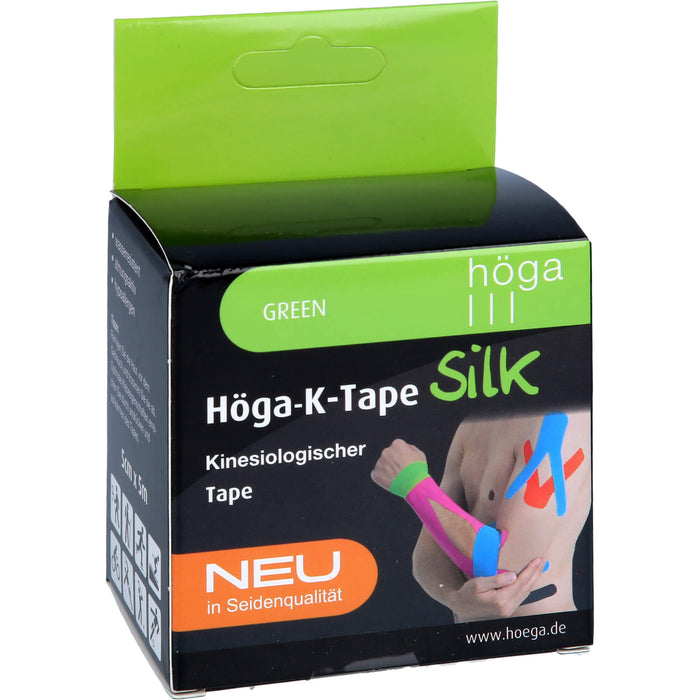 Höga-K-Tape Silk 5cmx5m green KinesiologischerTape, 1 pc Pansement