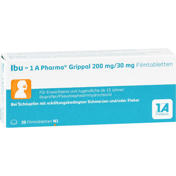 Ibu - 1 A Pharma Grippal 200 mg/30 mg Filmtabletten, 20 St. Tabletten