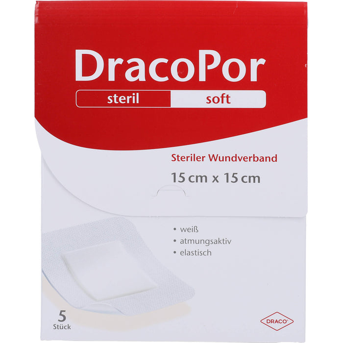 DracoPor Soft steriler Wundverband weiß 15 cm x 15 cm, 5 pc Pansement