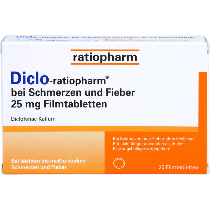 Diclo-ratiopharm bei Schmerzen und Fieber 25 mg Filmtabletten, 20 St. Tabletten