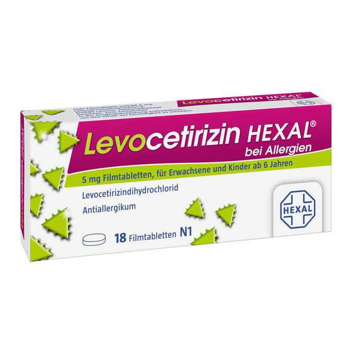 Levocetirizin HEXAL Tabletten bei Allergien, 18 St. Tabletten