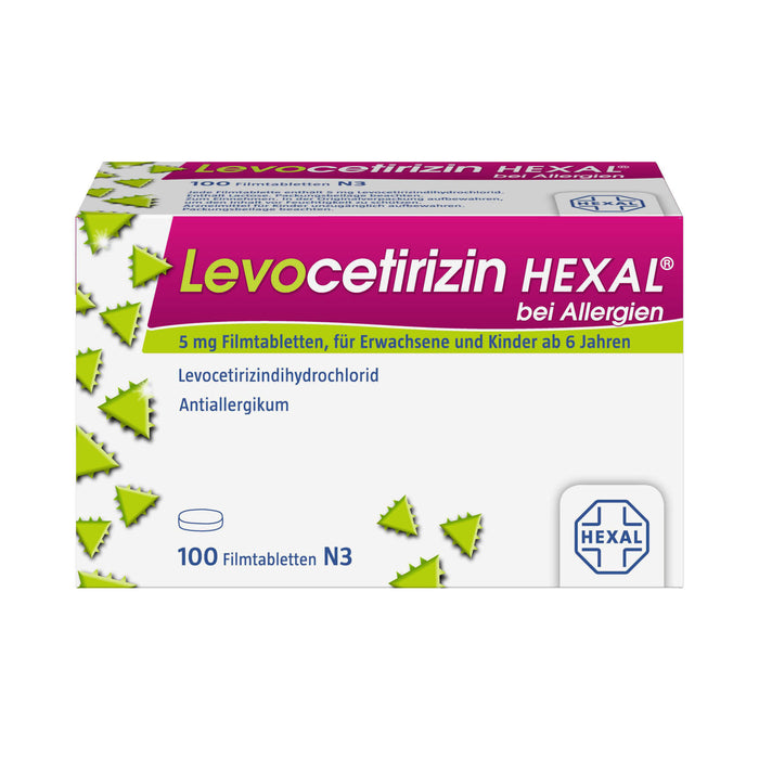 Levocetirizin HEXAL 5 mg Filmtabletten bei Allergien, 100 St. Tabletten