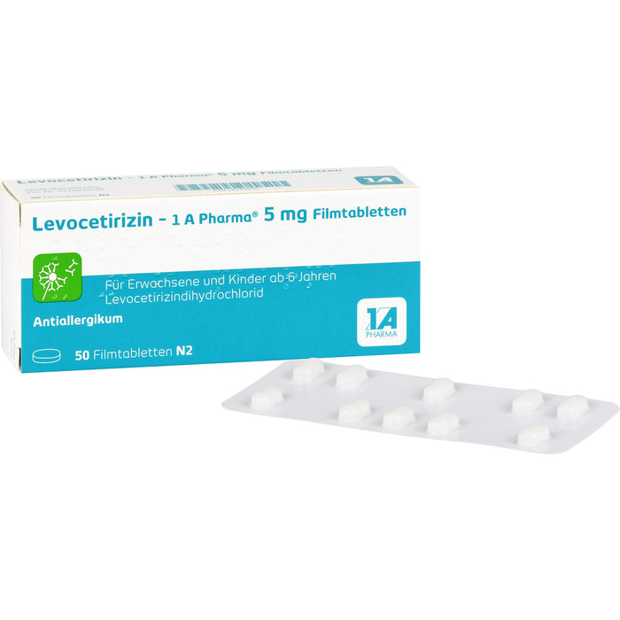 1 A Pharma Levocetirizin 5 mg Filmtabletten bei Allergien, 50 pcs. Tablets