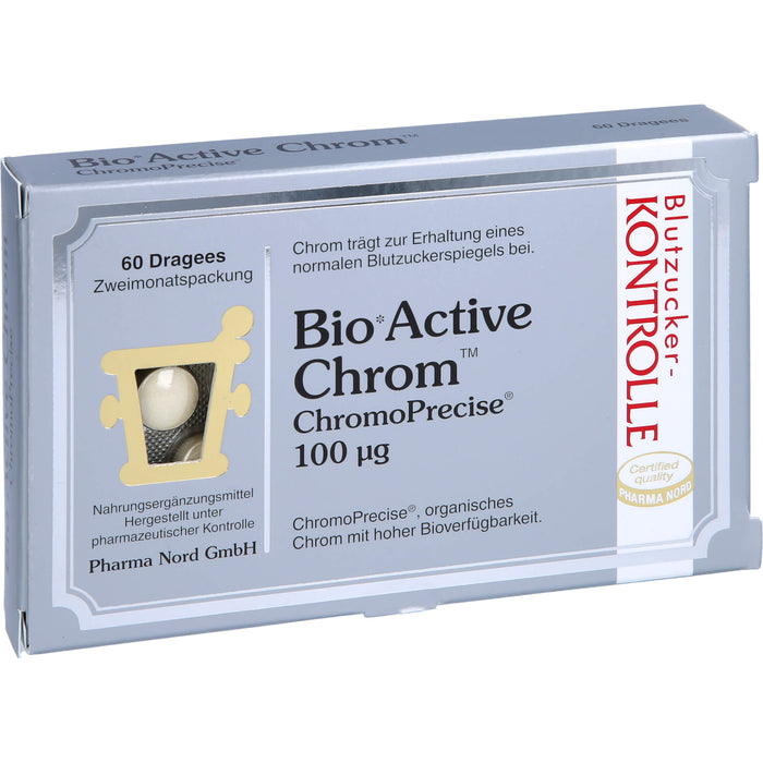 Pharma Nord BioActive Chrom 100 Mikrogramm Dragees, 60 pc Tablettes