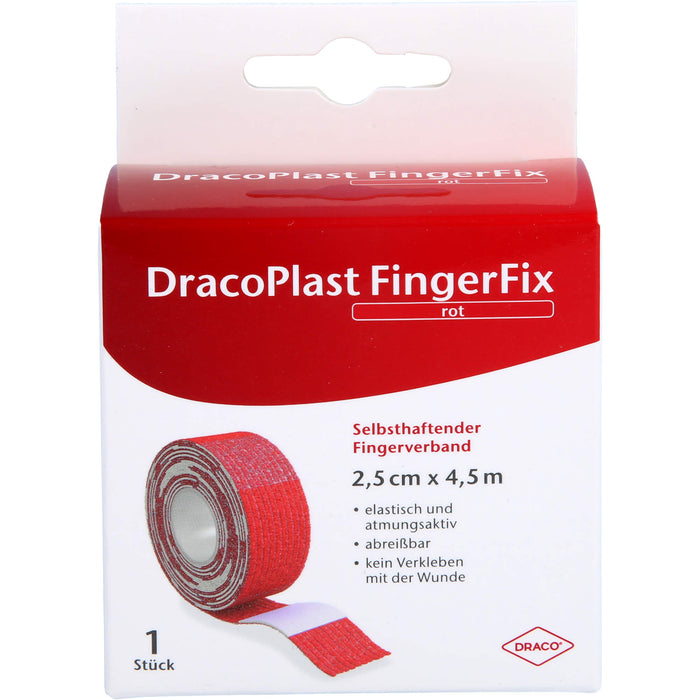 DracoPlast FingerFix Fingerverband 2,5 cm x 4,5 cm rot, 1 pc Pansement