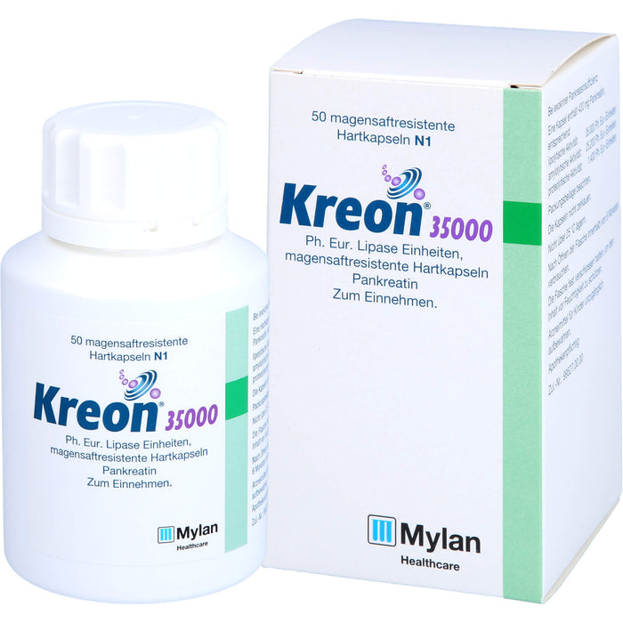 Kreon 35 000 Ph.Eur. Lipase Einheiten Hartkapseln bei exokriner Pankreasinsuffizienz, 50 pc Capsules