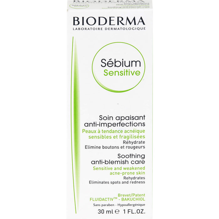 BIODERMA Sébium Sensitive beruhigende, feuchtigkeitsspendende Anti-Unreinheiten-Creme, 30 ml Crème