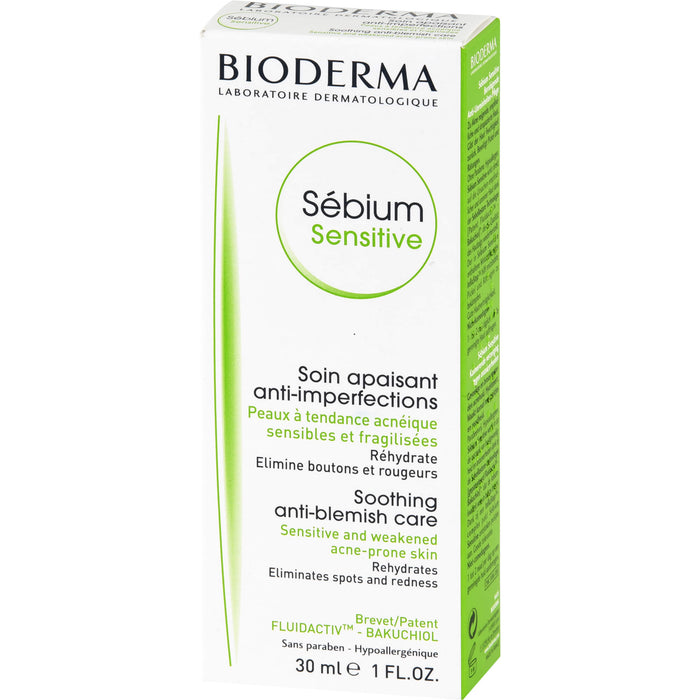 BIODERMA Sébium Sensitive beruhigende, feuchtigkeitsspendende Anti-Unreinheiten-Creme, 30 ml Cream