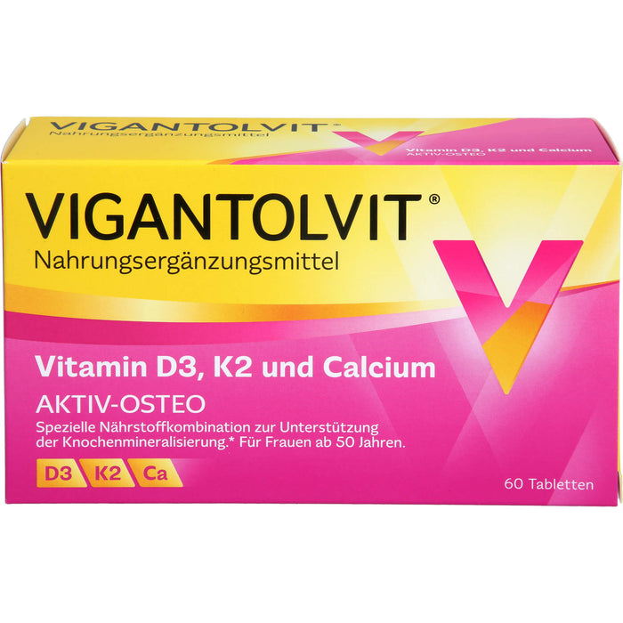 VIGANTOLVIT Vitamin D3, K2 und Calcium Tabletten, 60 pc Tablettes