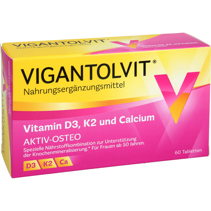 VIGANTOLVIT Vitamin D3, K2 und Calcium Tabletten, 60 pcs. Tablets