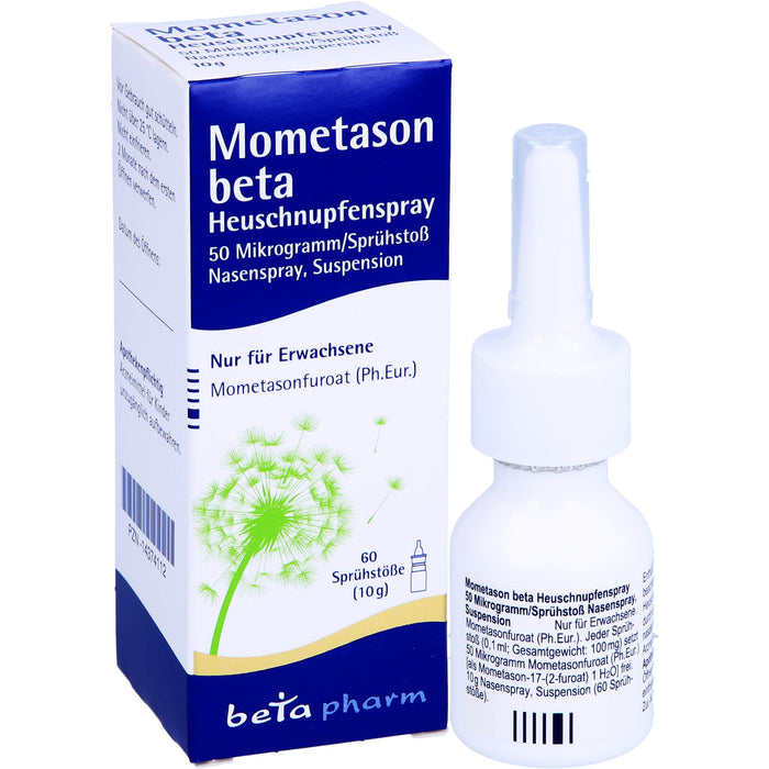 Mometason beta Heuschnupfenspray 50 Mikrogramm/Sprühstoß Nasenspray, Suspension, 10 g Spray