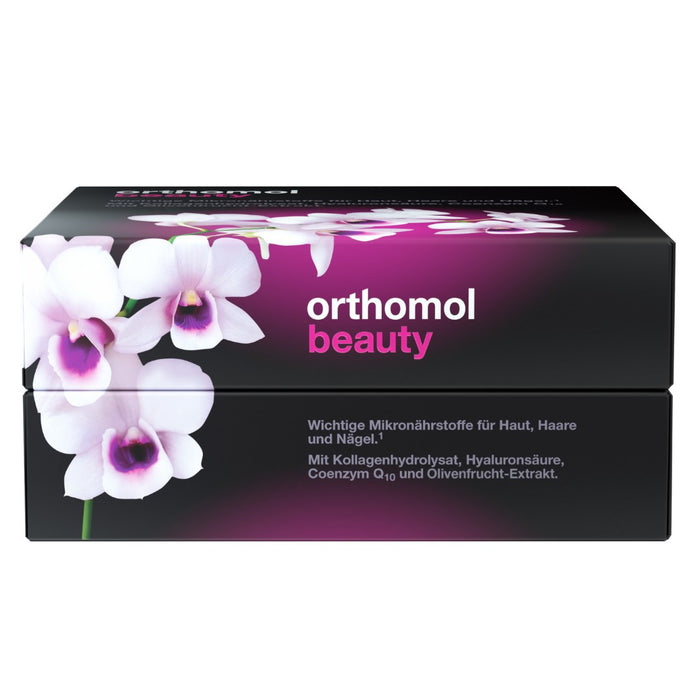 Orthomol Beauty für Frauen - unterstützt Haut, Haare und Nägel - mit Coenzym Q10, Biotin und Zink - Beauty-Box mit Trinkampullen, 30 pc Portions quotidiennes