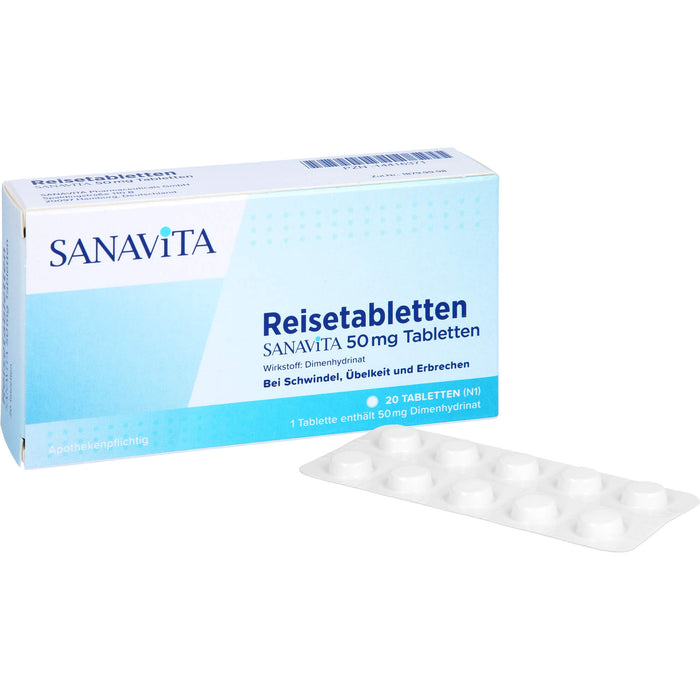 Reisetabletten Sanavita 50 mg Tabletten, 20 pcs. Tablets