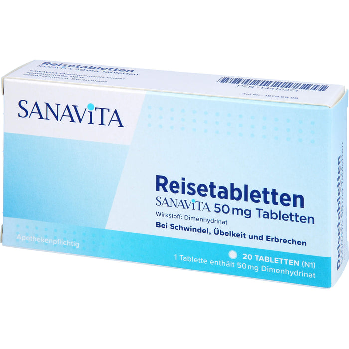 Reisetabletten Sanavita 50 mg Tabletten, 20 St. Tabletten