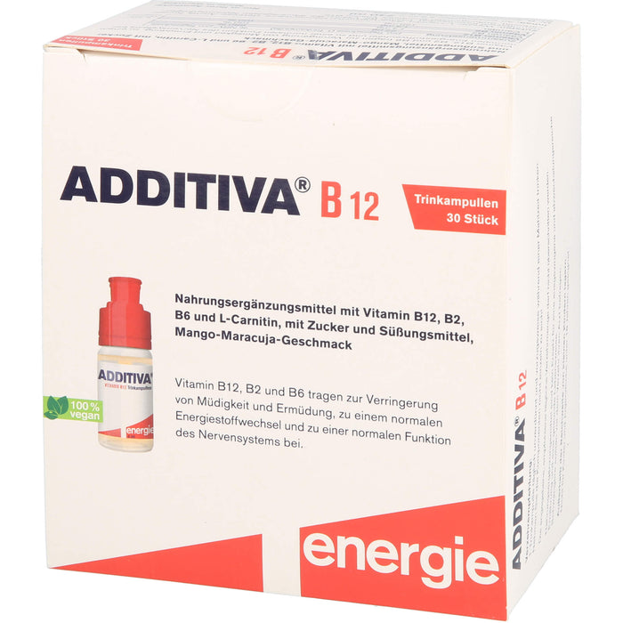 ADDITIVA Vitamin B 12 Trinkampullen mit Mango-Maracuja-Geschmack, 30 St. Ampullen