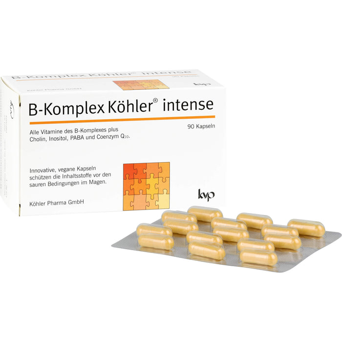 B-Komplex Köhler intense Kapseln schützt die Inhaltsstoffe vor den sauren Bedingungen im Magen, 90 pc Capsules