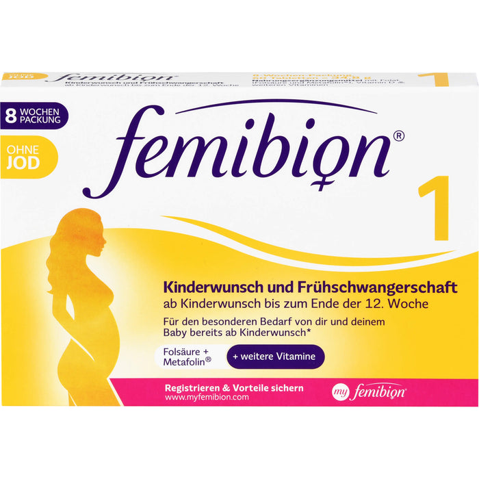 Femibion 1 Kinderwunsch und Frühschwangerschaft ohne Jod Tabletten, 60 pc Tablettes