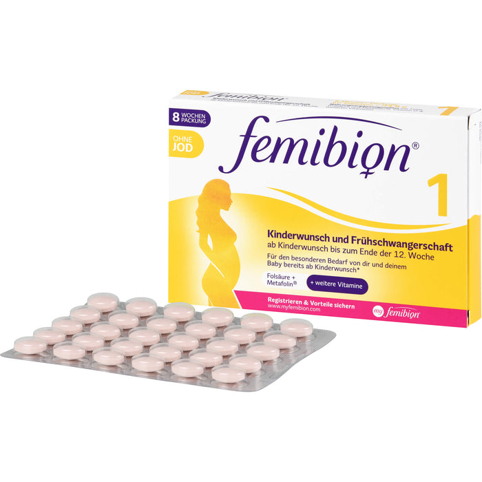 Femibion 1 Kinderwunsch und Frühschwangerschaft ohne Jod Tabletten, 60 pc Tablettes