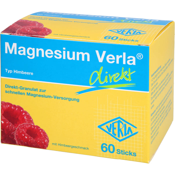 Magnesium Verla direkt, Direkt-Granulat, Himbeere, 60 pcs. Sachets