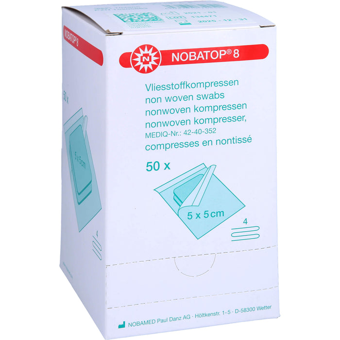 NOBATOP 8 Vliesstoffkompressen steril 10 x 10 cm, 100 pcs. Compresses