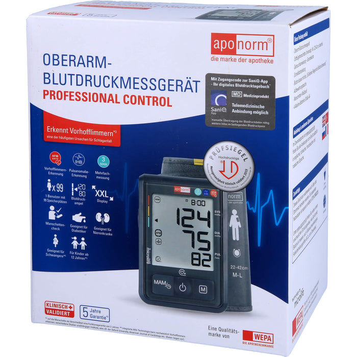 Aponorm Blutdruck Messgerät Prof. Control Oberarm, 1 St