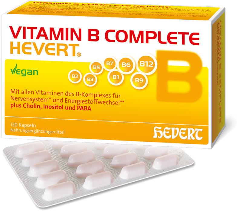 Vitamin B Complete Hevert zur langfristigen Basisversorgung mit allen acht B-Vitaminen, 120 St. Kapseln