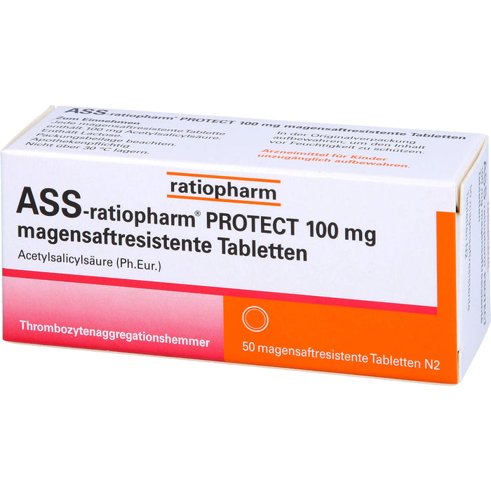 ASS-ratiopharm PROTECT 100 mg magensaftresistente Tabletten, 50 St. Tabletten