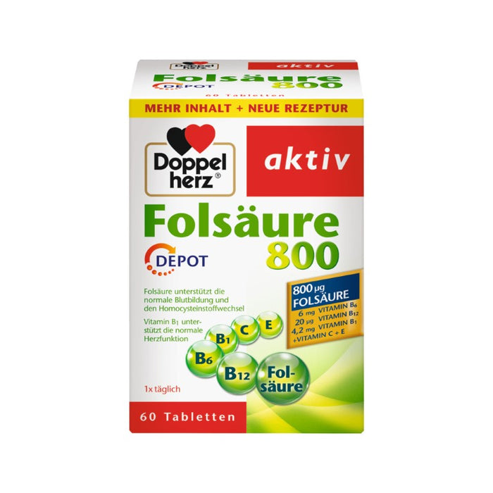 Doppelherz Folsäure 800 Depot Tabletten, 60 pc Tablettes