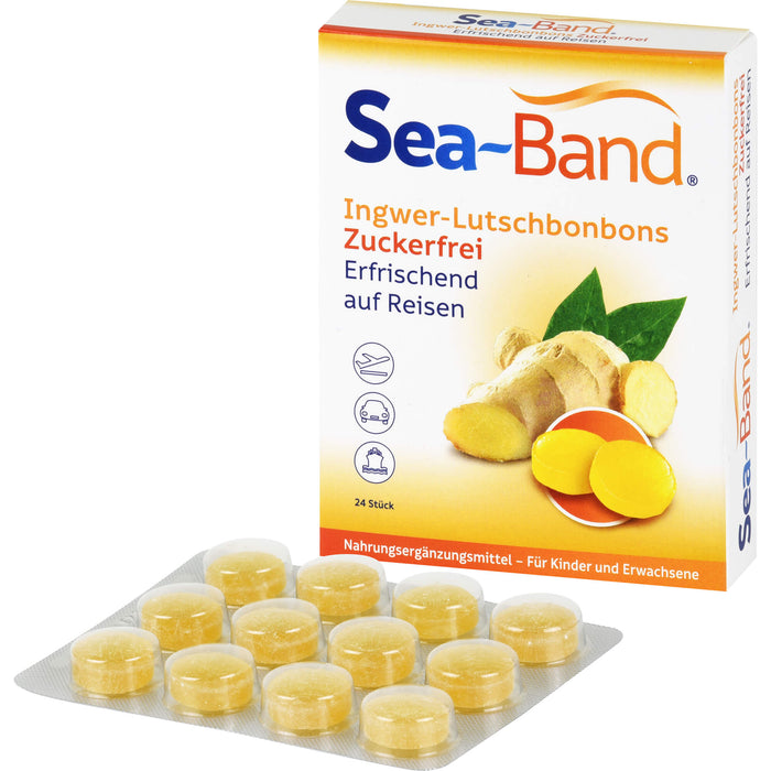 SEA-BAND Ingwer-Lutschbonbons zuckerfrei, 24 St. Bonbons