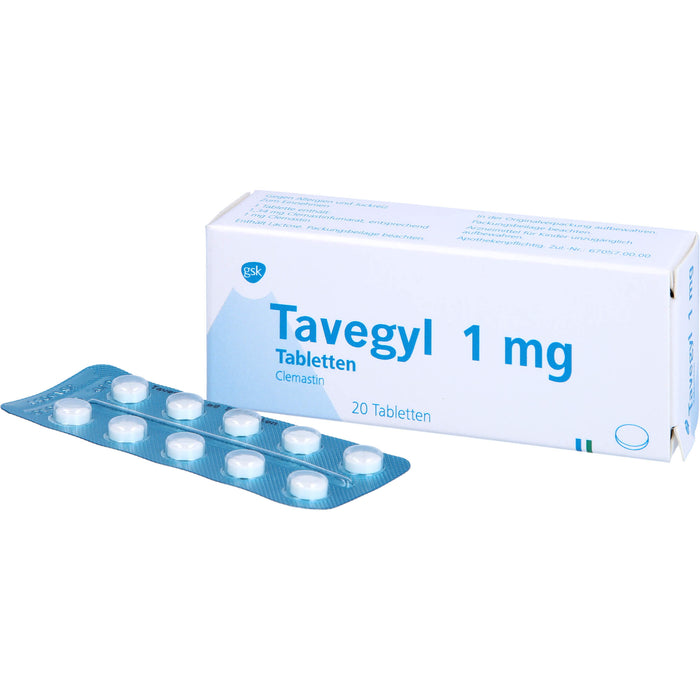 Tavegyl 1 mg Eurim Tabletten bei Allergien, 20 pc Tablettes