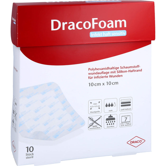 DracoFoam Infekt haft sensitiv 10x10 cm, 10 St VER