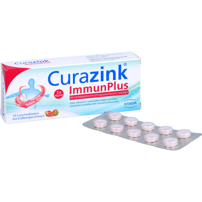 Curazink Immunplus Lutschtabletten Erdbeergeschmack, 20 pcs. Tablets