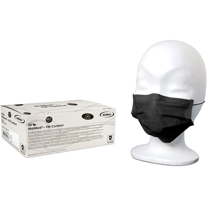 MaiMed-FM-Comfort Gesichtsmaske Gummib. schw.3-lag, 50 St