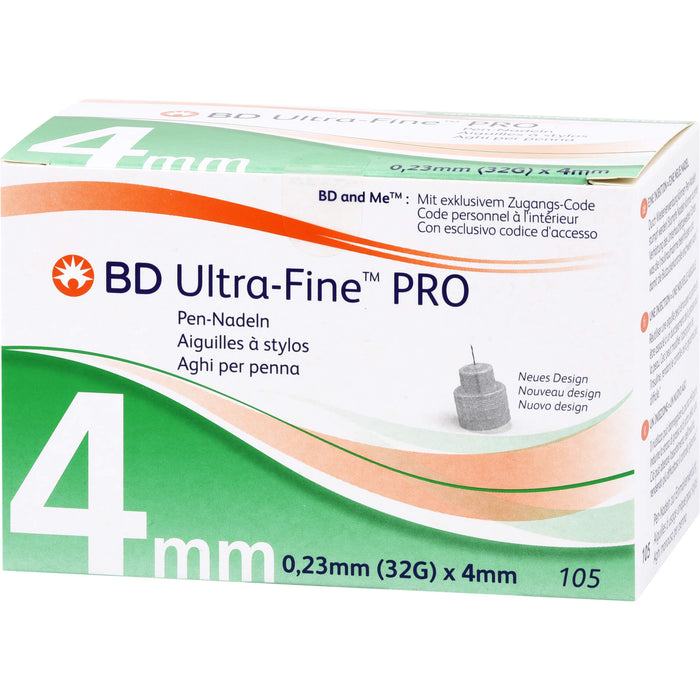 BD ULTRA-FINE PRO Pen-Nadeln 0,23 mm (32G) x 4 mm, 105 pc Aiguilles