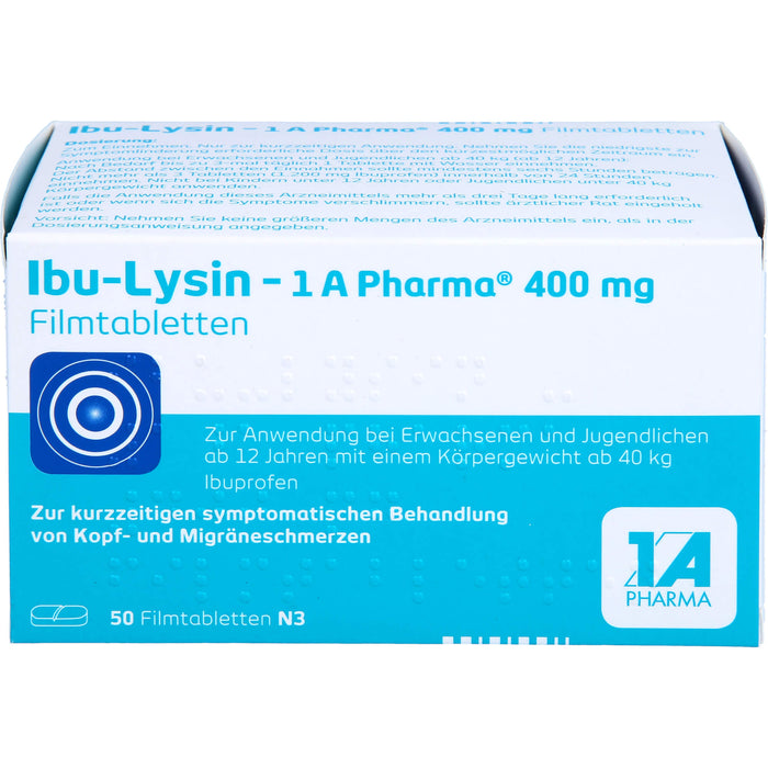 Ibu-Lysin - 1 A Pharma 400 mg Filmtabletten, 50 St FTA