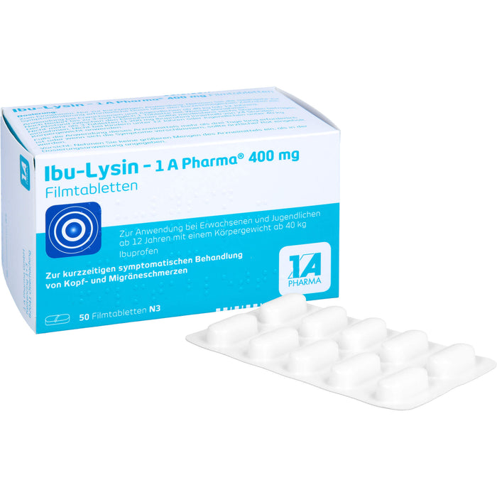 Ibu-Lysin - 1 A Pharma 400 mg Filmtabletten, 50 St FTA