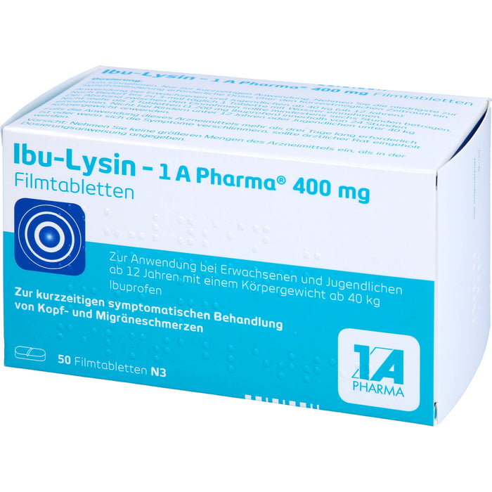 Ibu-Lysin - 1 A Pharma 400 mg Filmtabletten, 50 St FTA