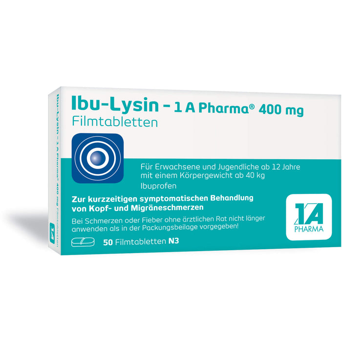 Ibu-Lysin - 1 A Pharma 400 mg Filmtabletten, 50 St FTA