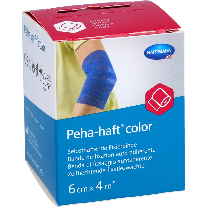 PEHA-HAFT Color Fixierbinde 6 cmx4 m blau, 1 St BIN