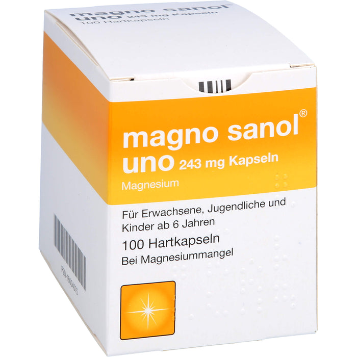 magno sanol uno 243 mg Kapseln bei Magnesiummangel, 100 pcs. Capsules
