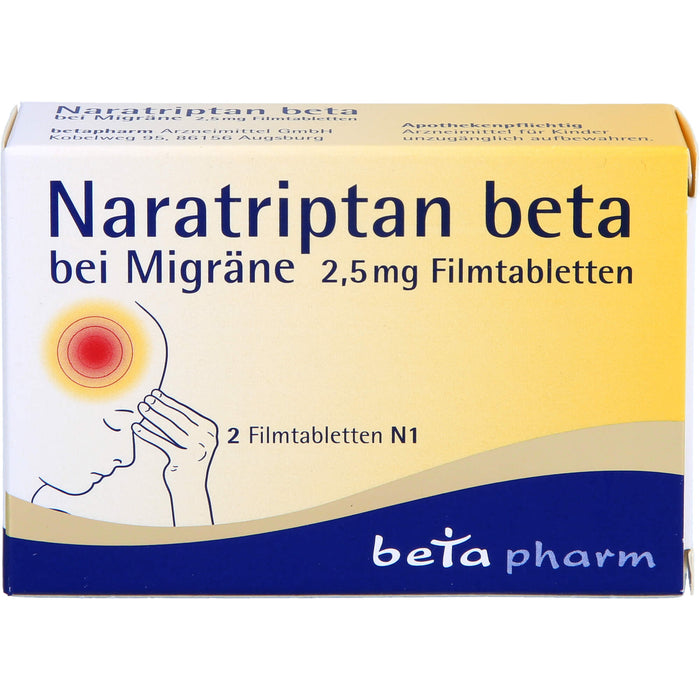 Naratriptan beta Tabletten bei Migräne, 2 pcs. Tablets