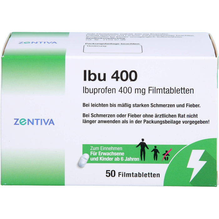 Ibu 400, Ibuprofen 400 mg Filmtabletten, 50 pc Tablettes