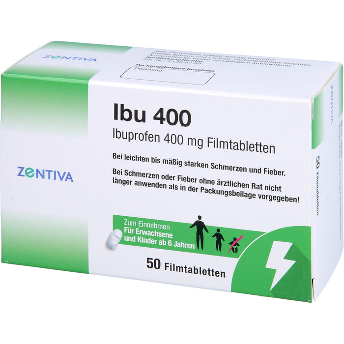 Ibu 400, Ibuprofen 400 mg Filmtabletten, 50 St. Tabletten